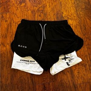 Black and White Men's Athletic Shorts